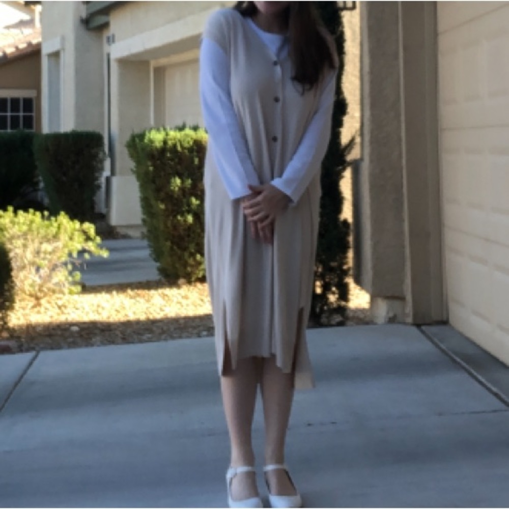Cream Button Up Dress